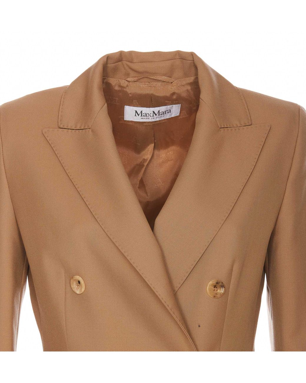 Max Mara Natural Sanna Double-Breasted Long-Sleeved Jacket
