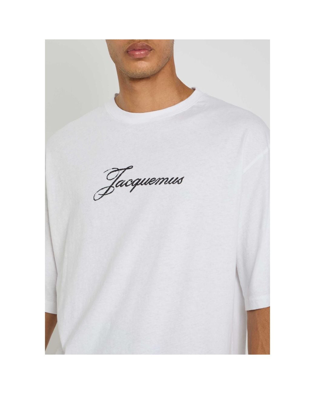 Jacquemus White Loose Pure Cotton Short-Sleeved Shirt for men