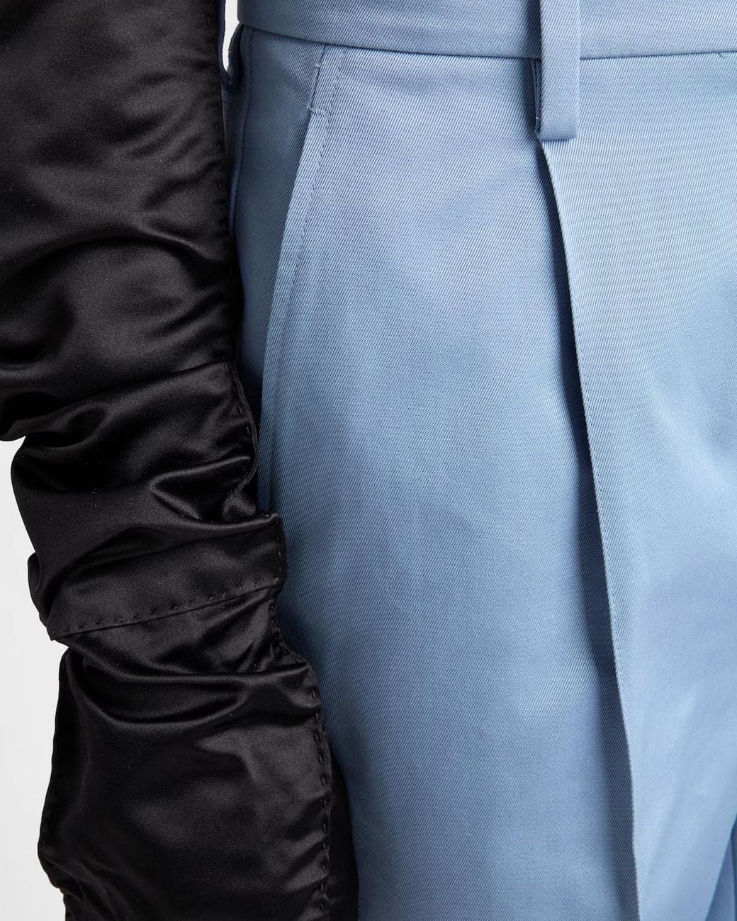 Prada Blue Pleated Straight-Leg Pants