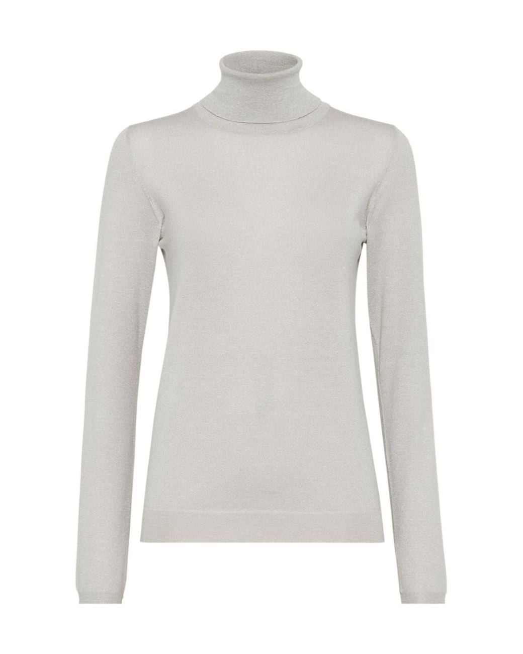 Brunello Cucinelli White Turtleneck Knitted Jumper