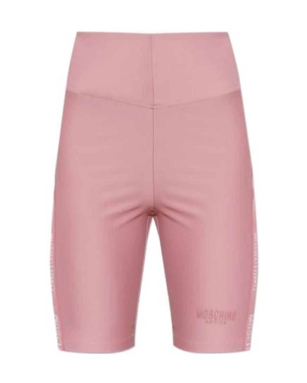 Moschino Red Logo High-Rise Performance Shorts