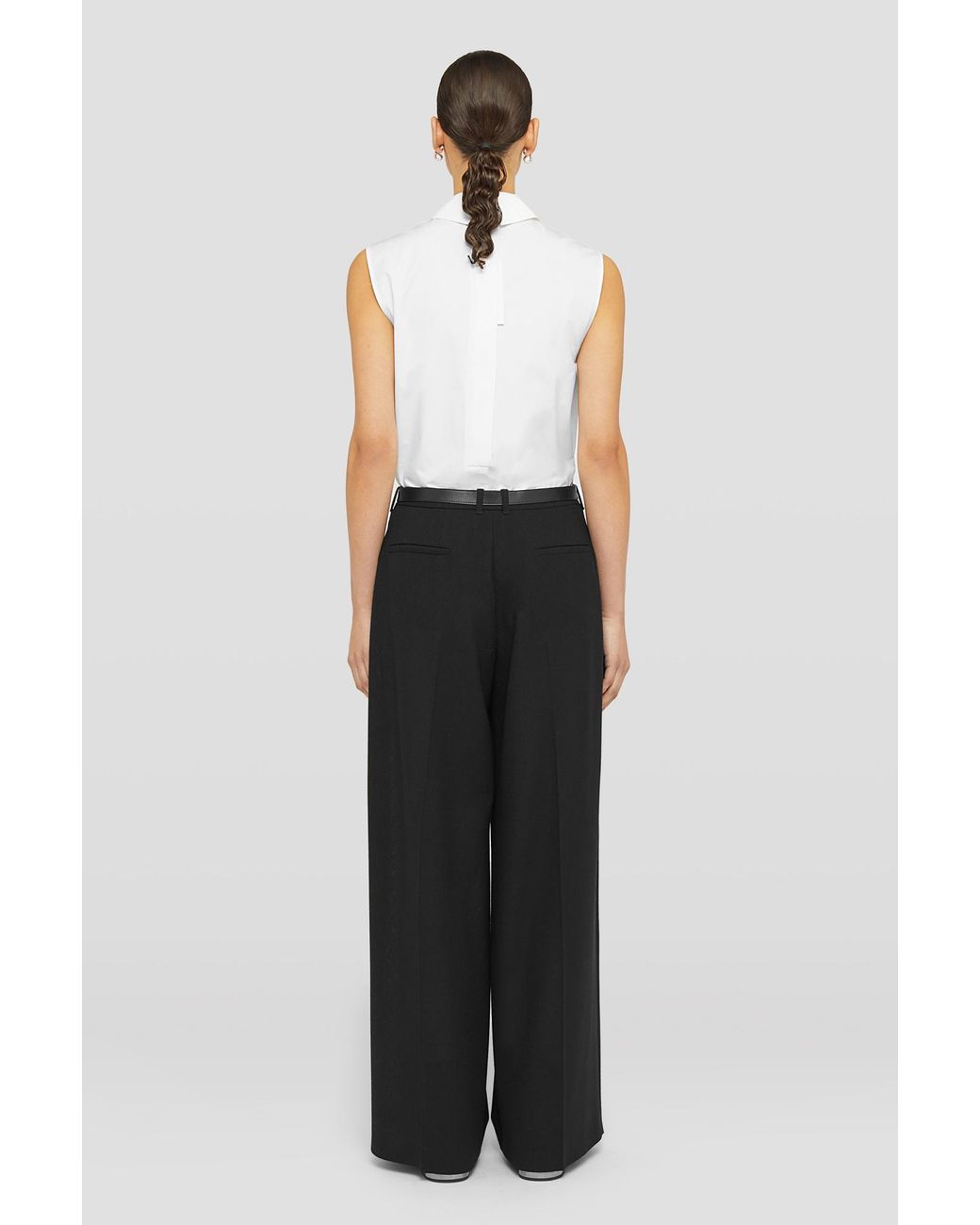 Jil Sander Black Belted Pleated Trousers
