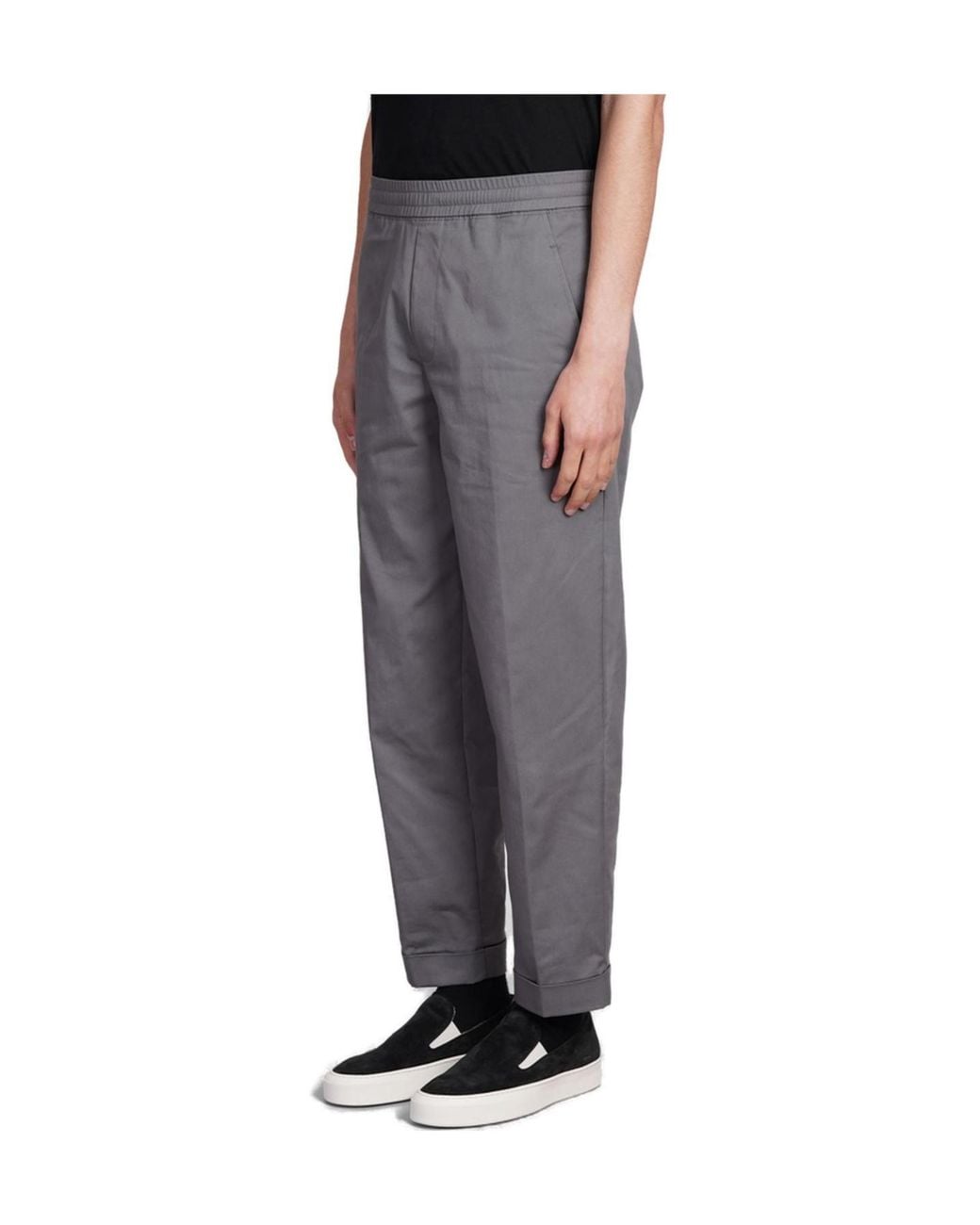 Neil Barrett Gray Low-Waist Elasticated Waistband Trousers for men