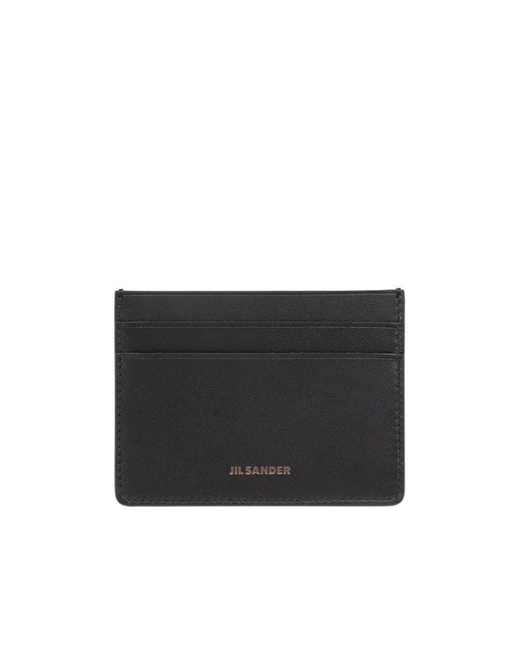 Jil Sander Black Logo Embossed Card Holder