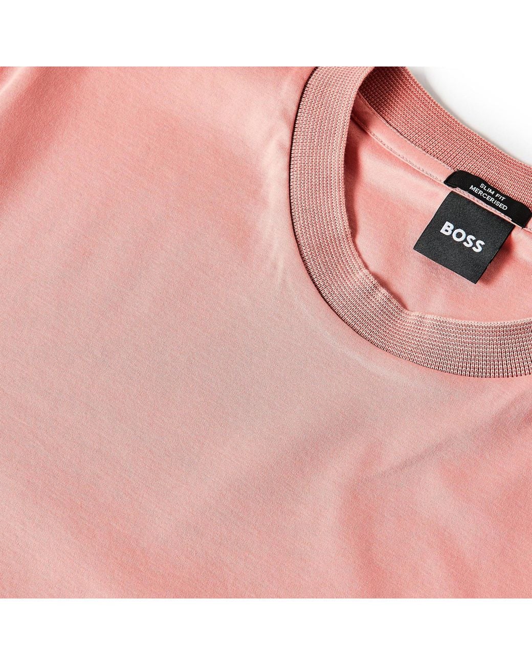 Boss Pink Cotton T-Shirt for men