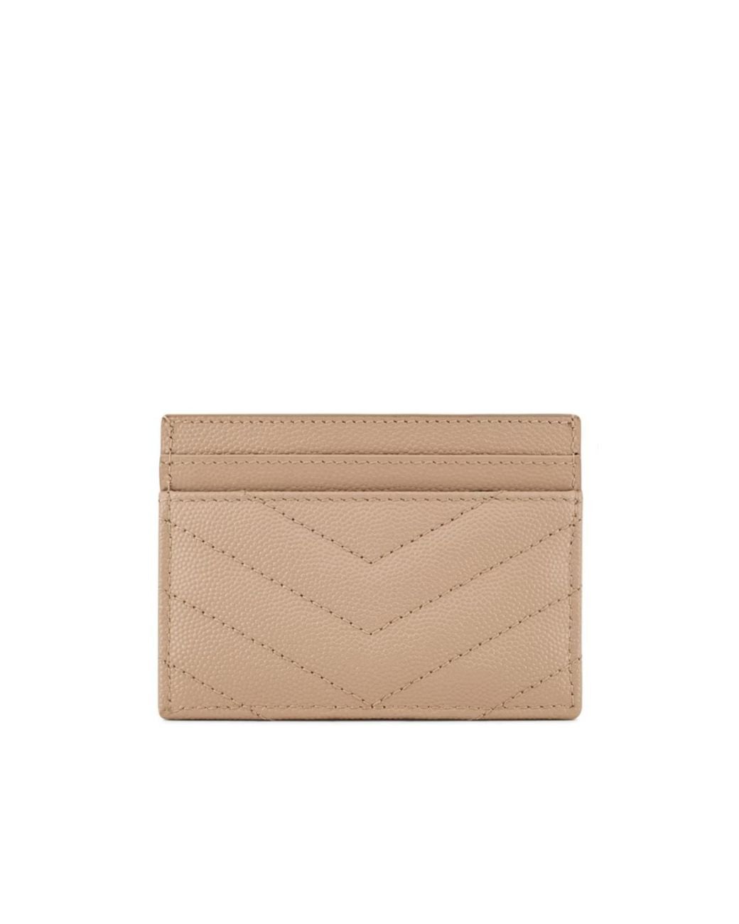 Saint Laurent Natural Cassandre Mattelassé Card Holder
