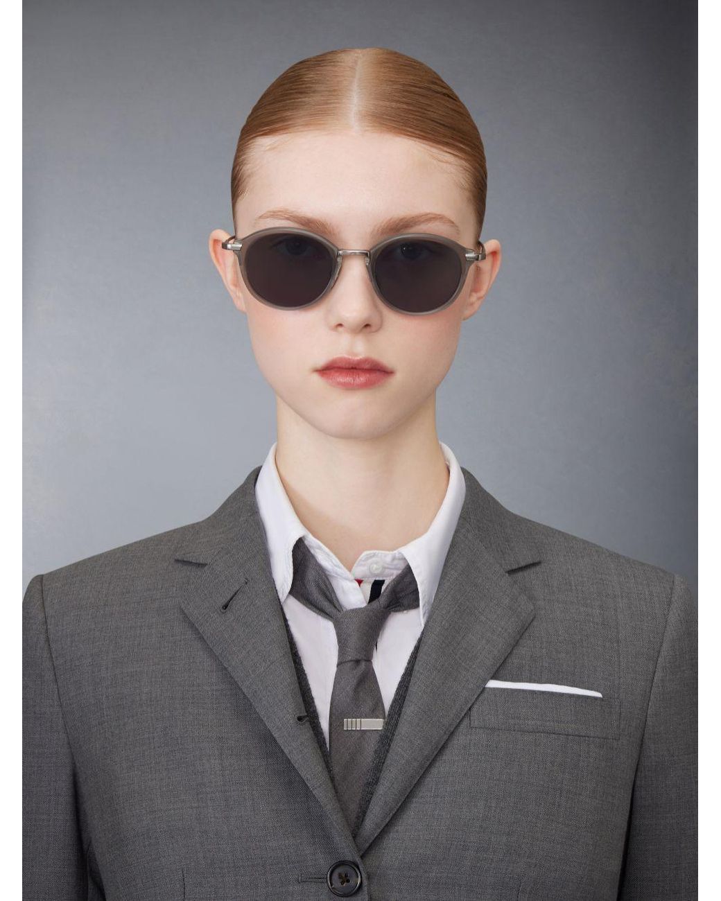 Thom Browne White Eyewear Round Frame Sunglasses for men