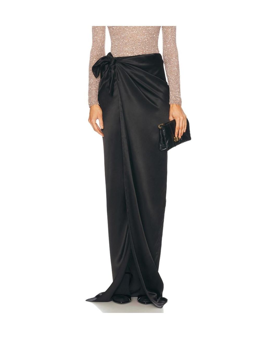 Balenciaga Black Tie-Detailed Wrap Skirt