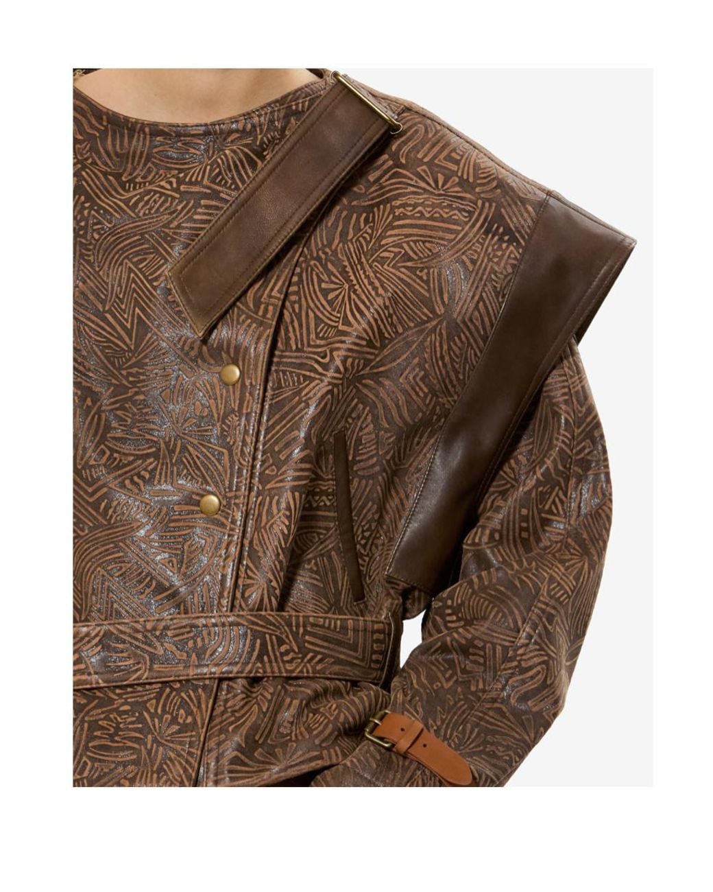 Isabel Marant Brown Erine Patterned Belted Jacket