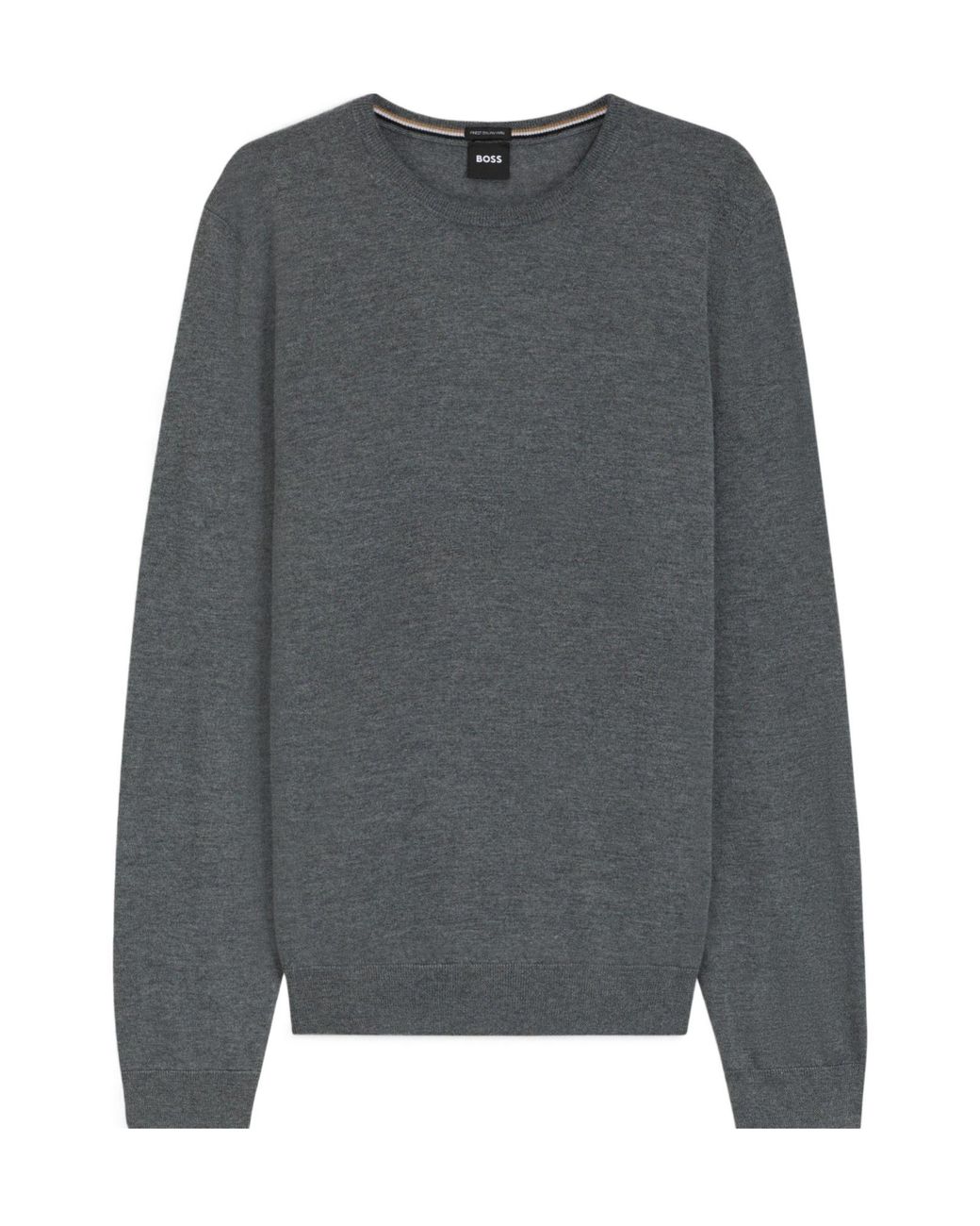 Boss Gray Lightweight Knit Sweater for men