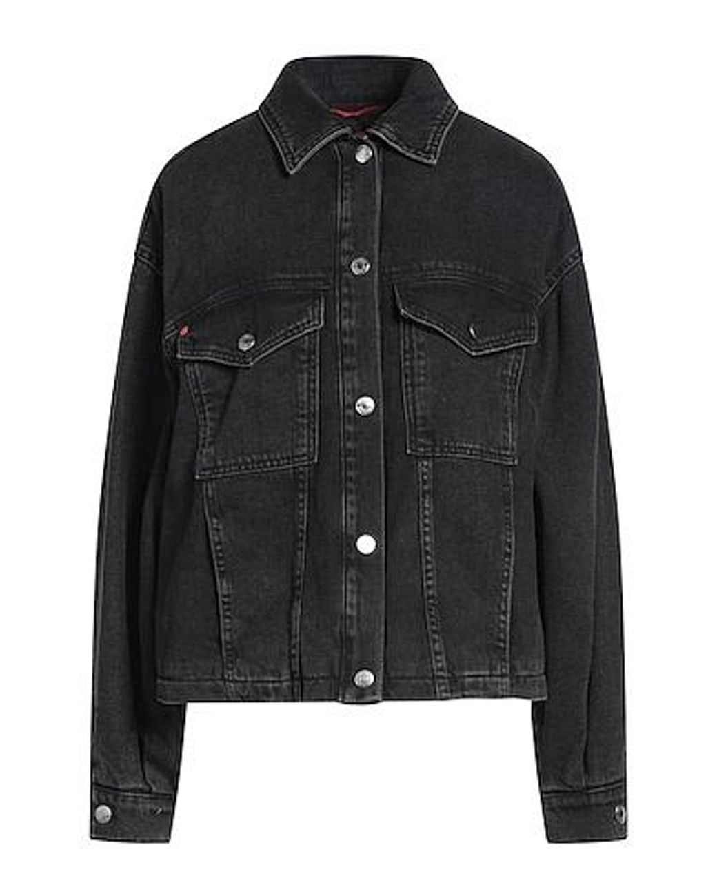MAX&Co. Black Solid Color Denim Jacket