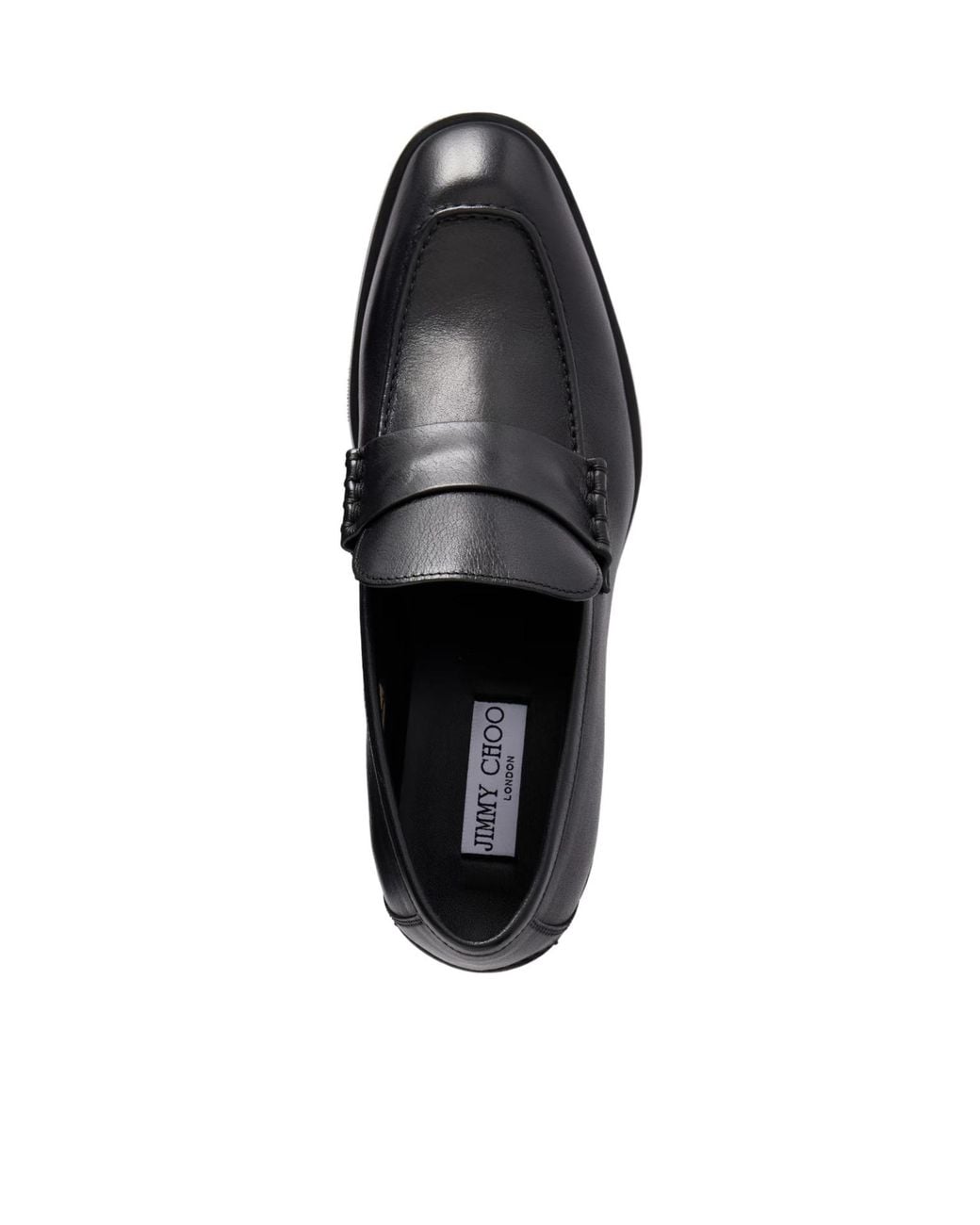 Jimmy Choo Black Glossy Leather Loafers