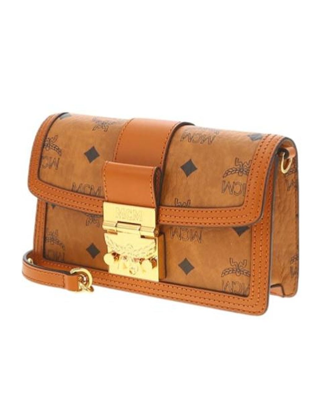 MCM Brown Tracy Visetos Mini Crossbody Bag