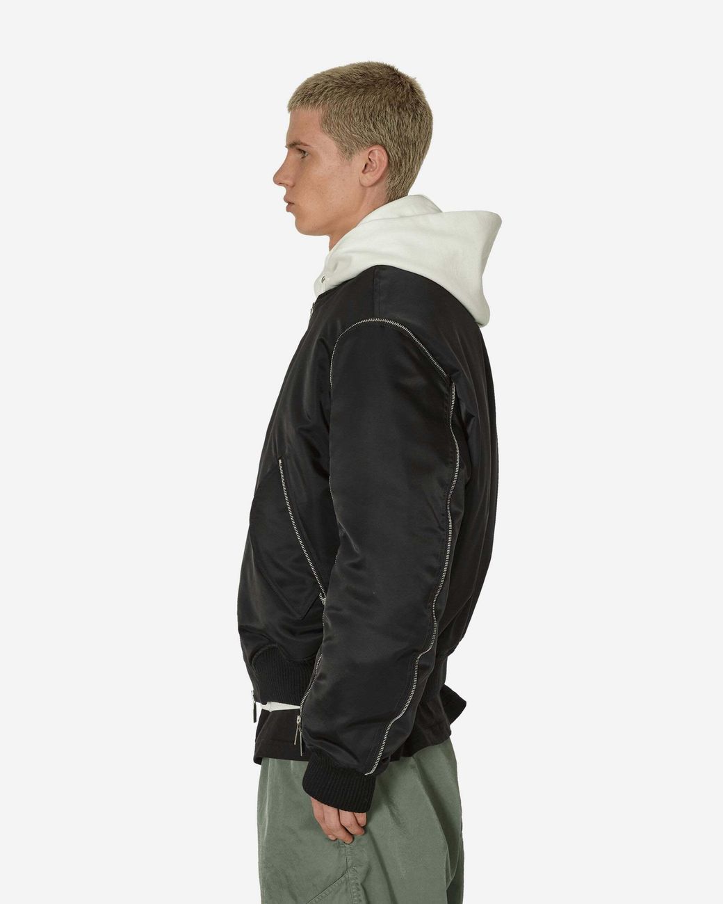 Off-White c/o Virgil Abloh Black Zip-Up Long-Sleeved Jacket for men