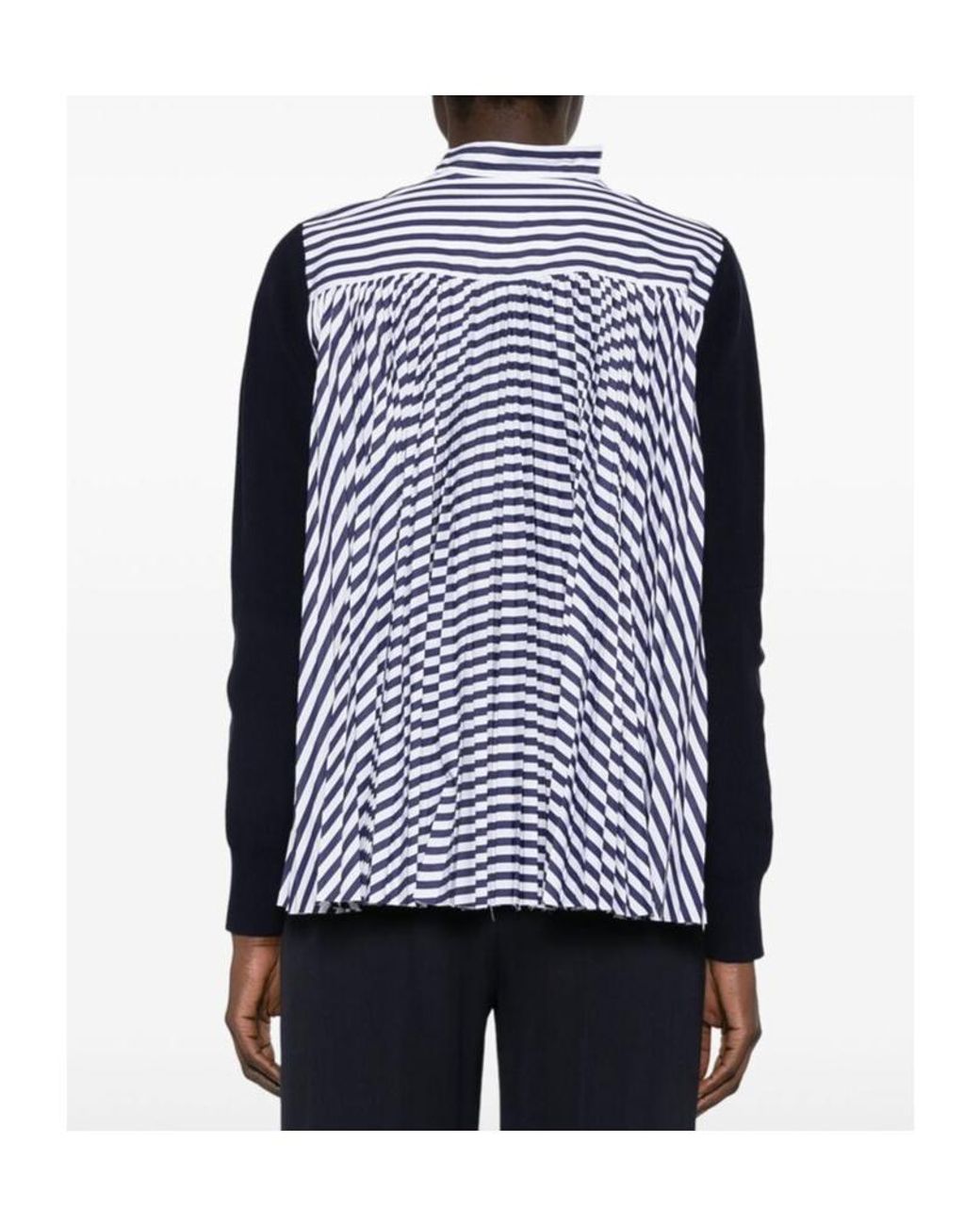 Sacai Blue Cotton Cardigan