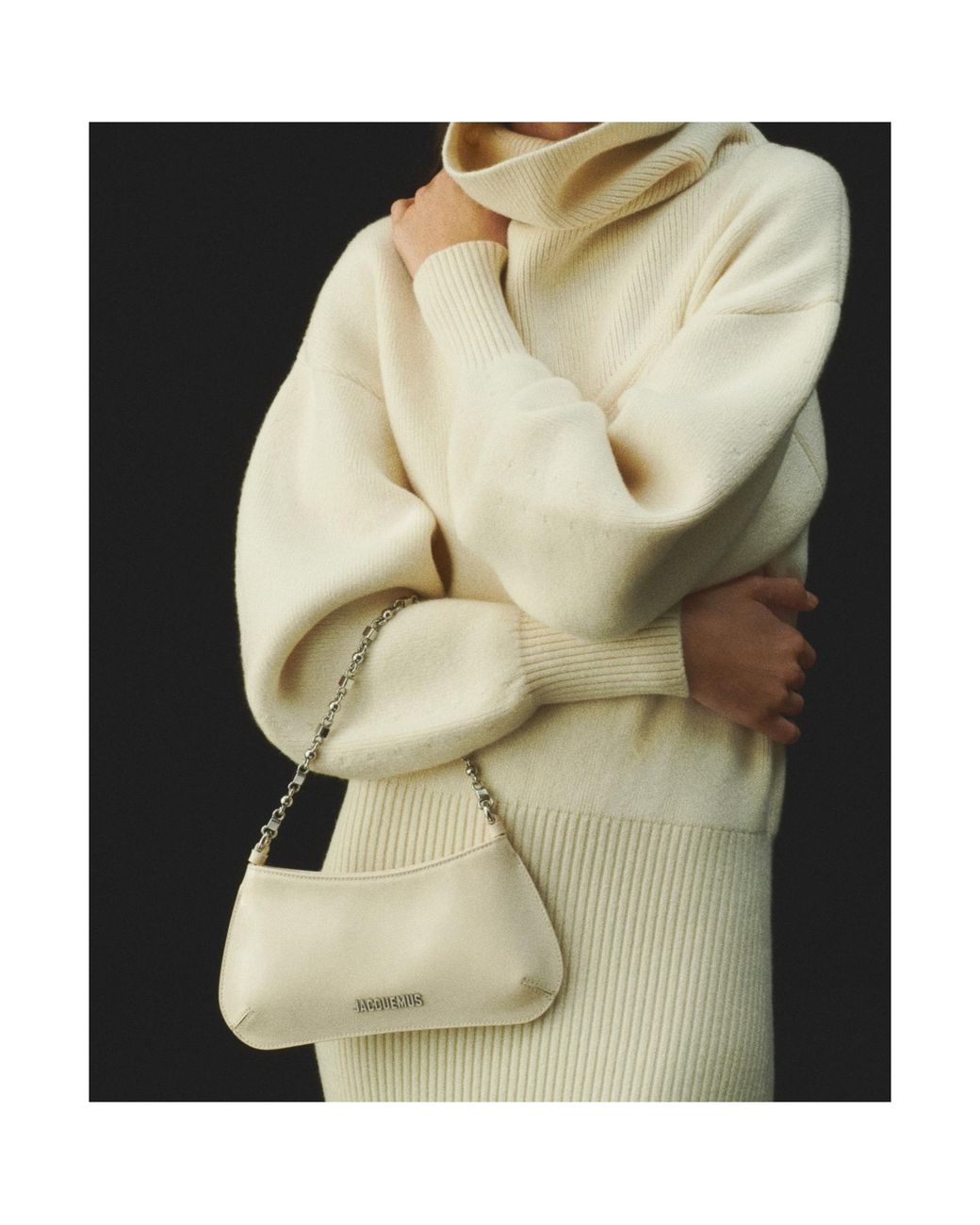 Jacquemus White Bisou Chain Shoulder Bag