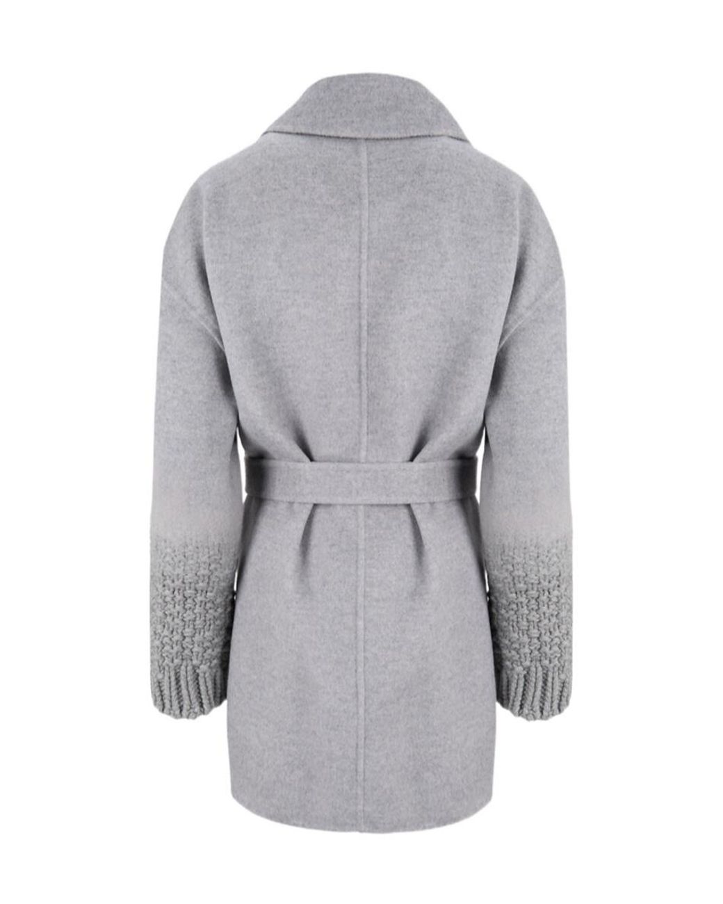 Fabiana Filippi Gray Long-Sleeved Coat