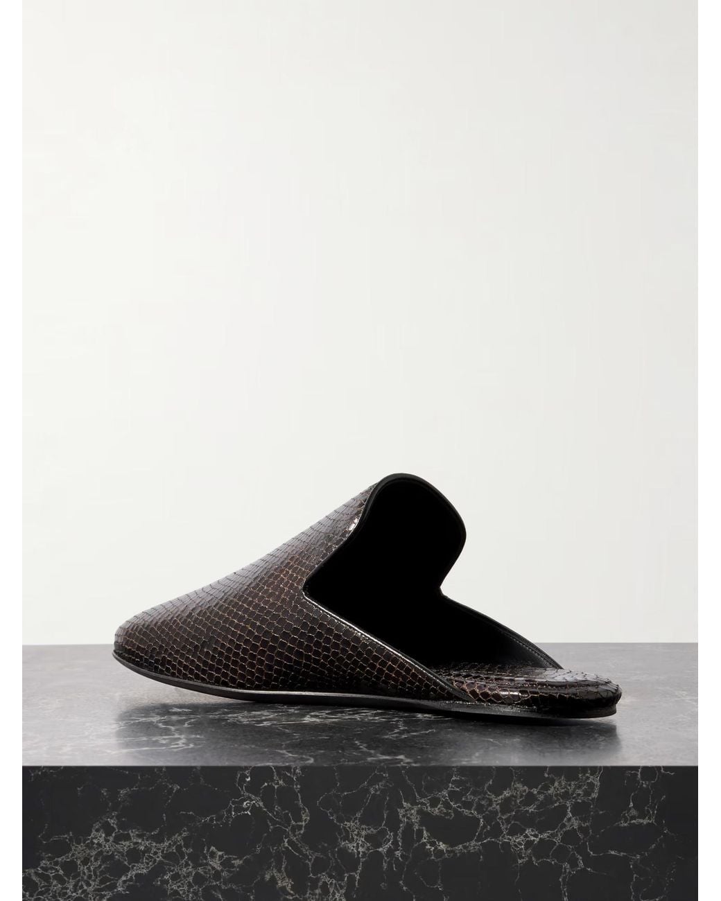 Dries Van Noten Black Round-Toe Mules