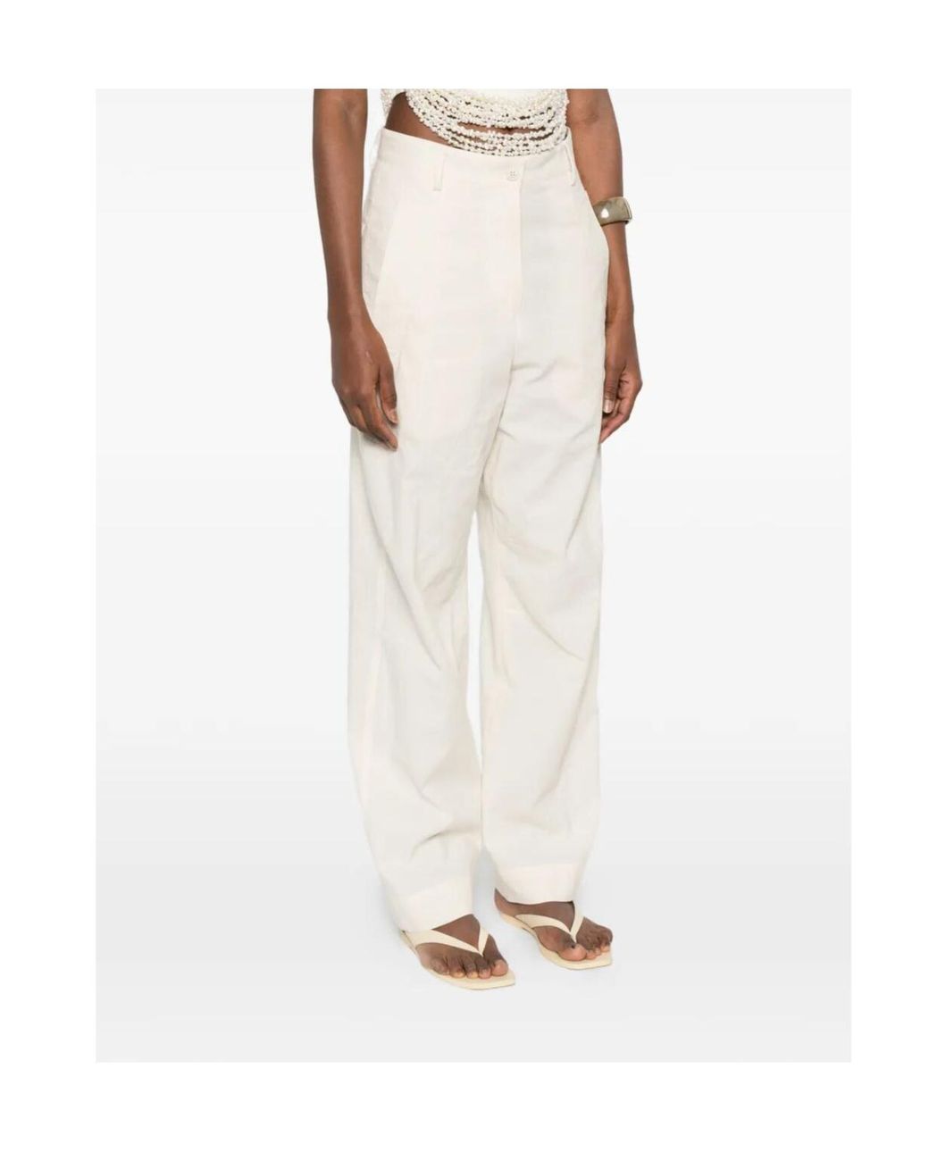 Dries Van Noten White Pincks Casual Pants
