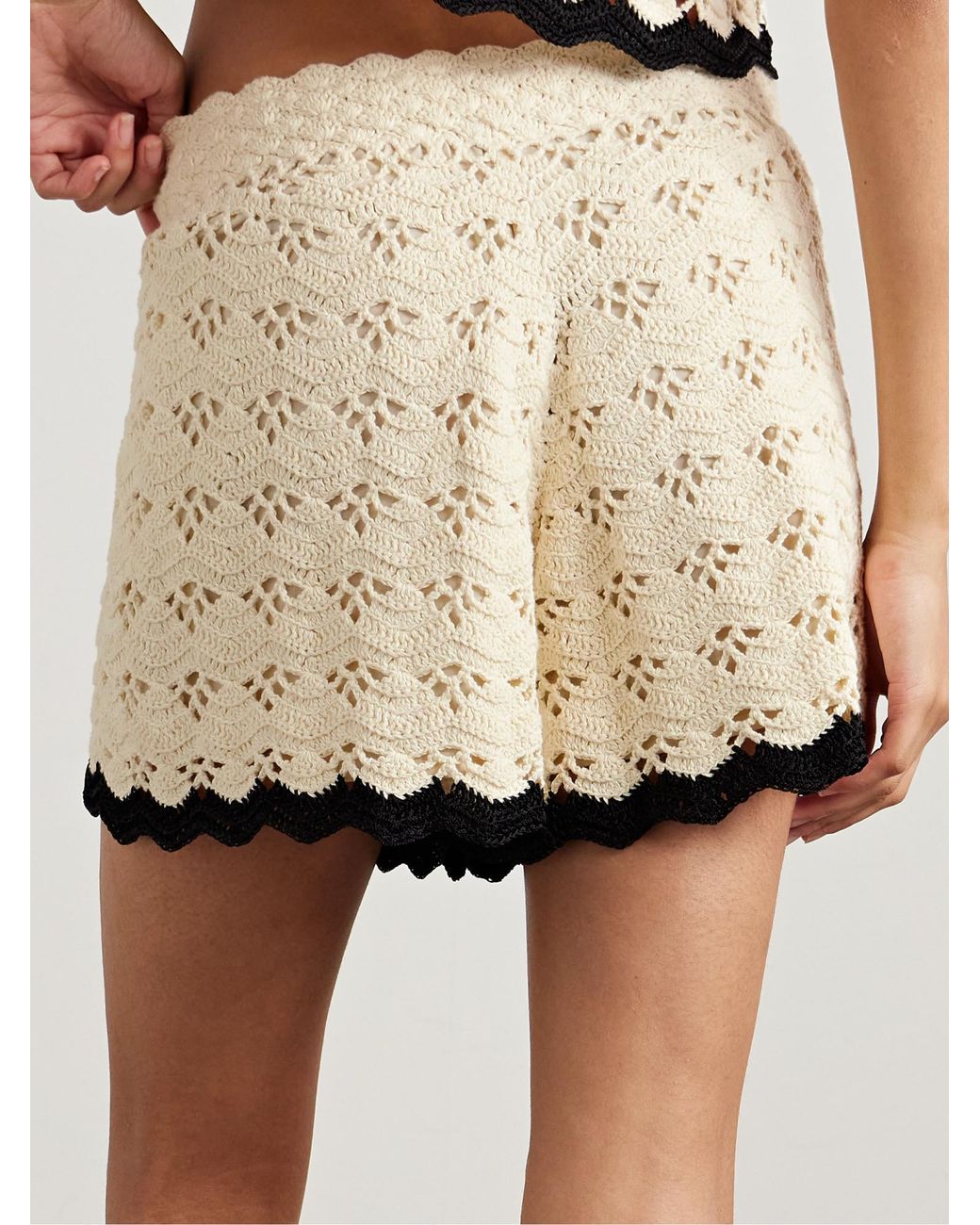 Zimmermann Natural Lace-Trimmed Shorts