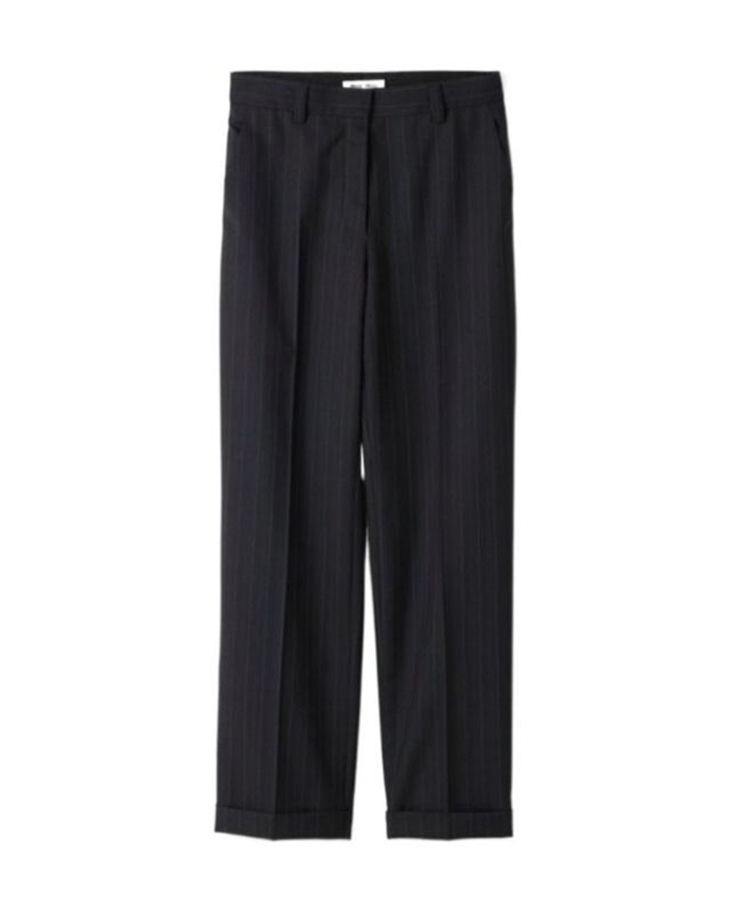 Miu Miu Black Belt-Loop Casual Pants
