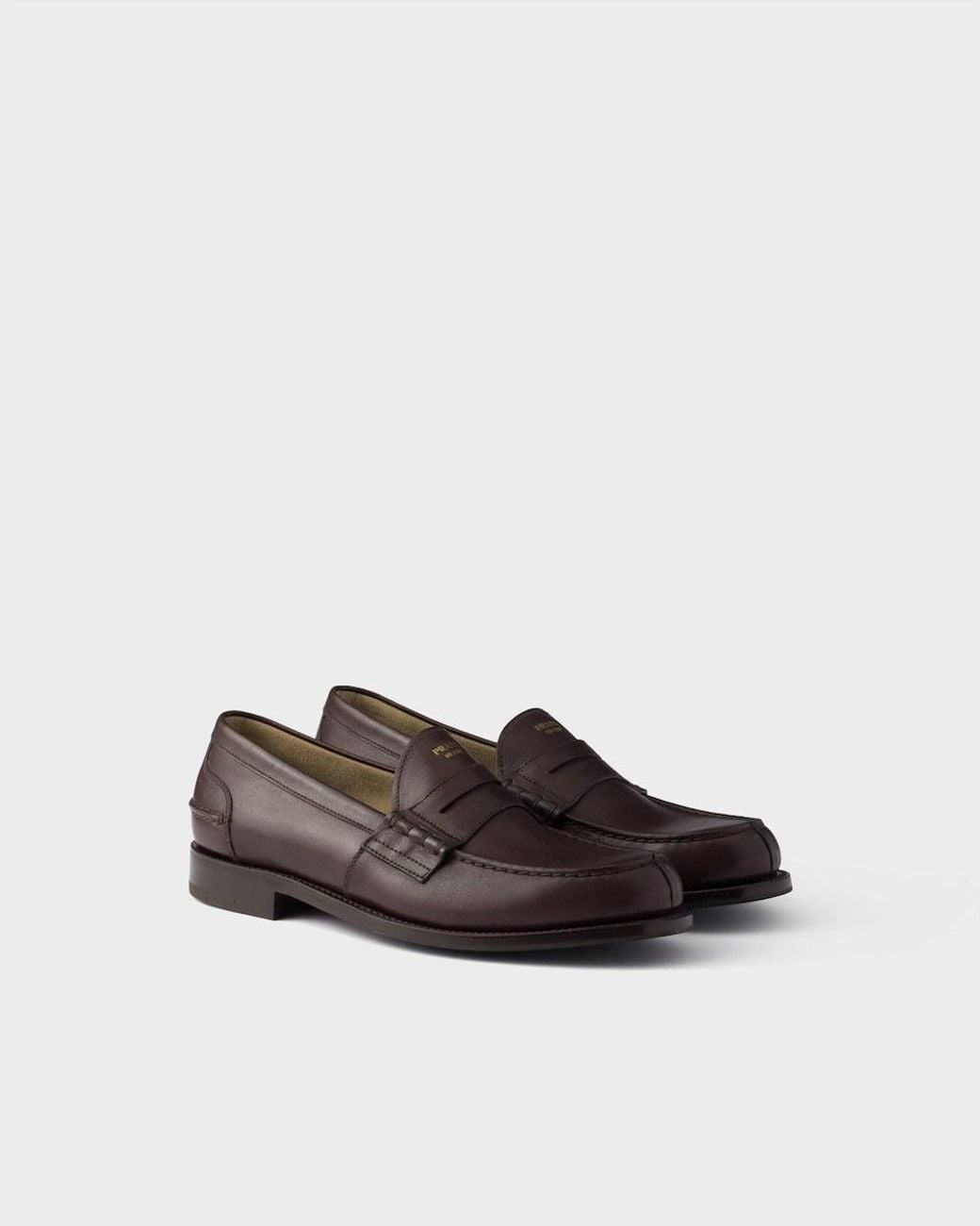 Prada Brown Formale Penny Loafers for men