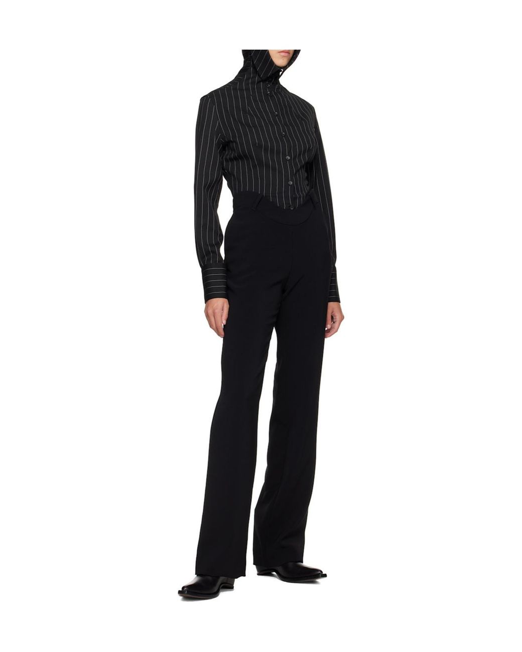 Jean Paul Gaultier Black The Hooded Striped Shirt
