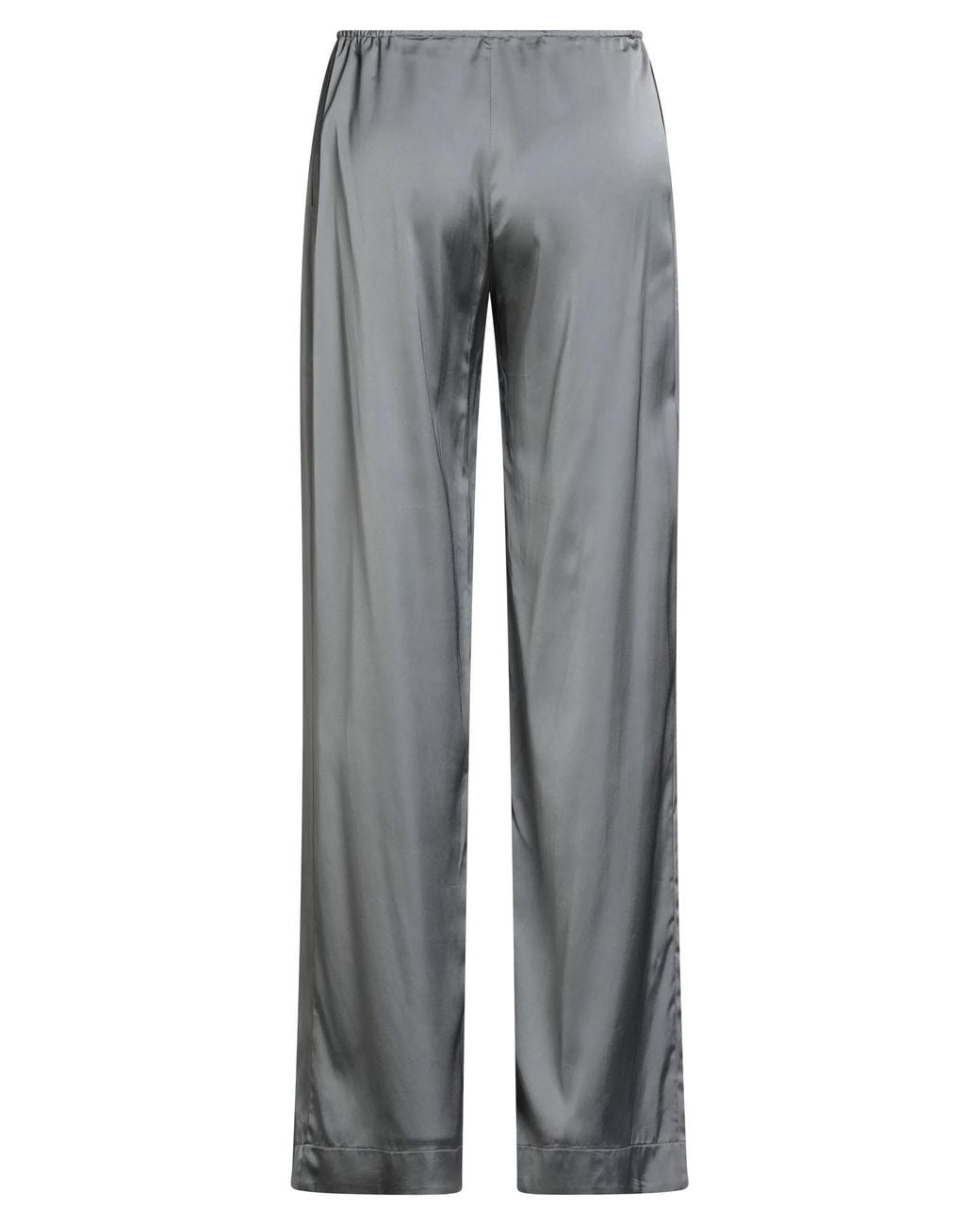 Jacquemus Gray Solid-Color Satin Trousers