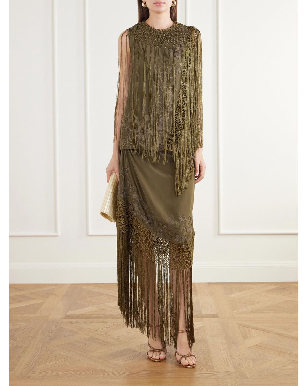 Ulla Johnson Natural Fringed Skirt