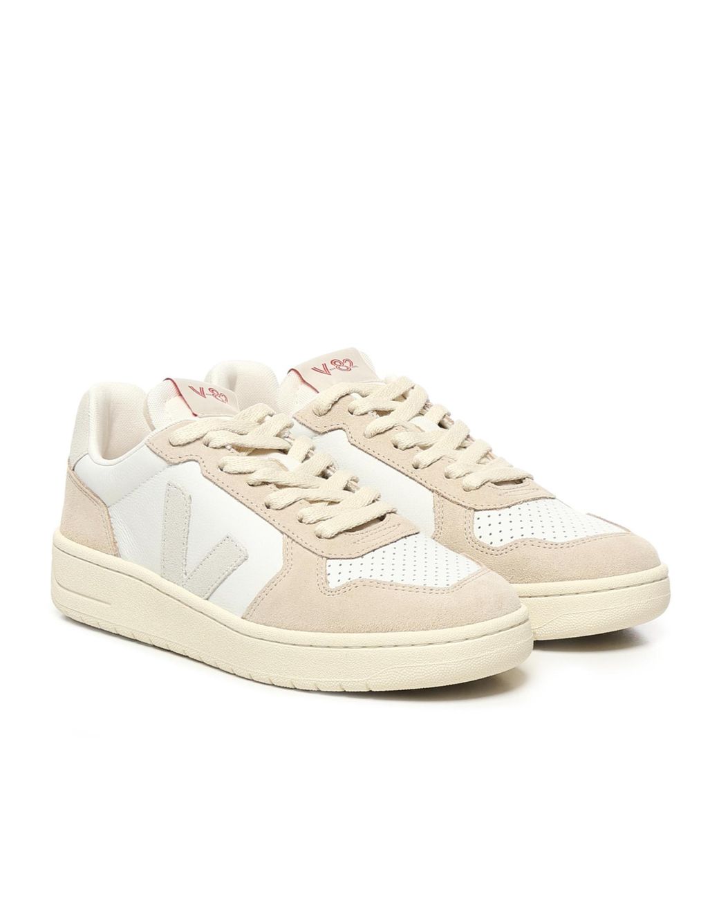 Veja White V-82 Lace-Up Sneakers