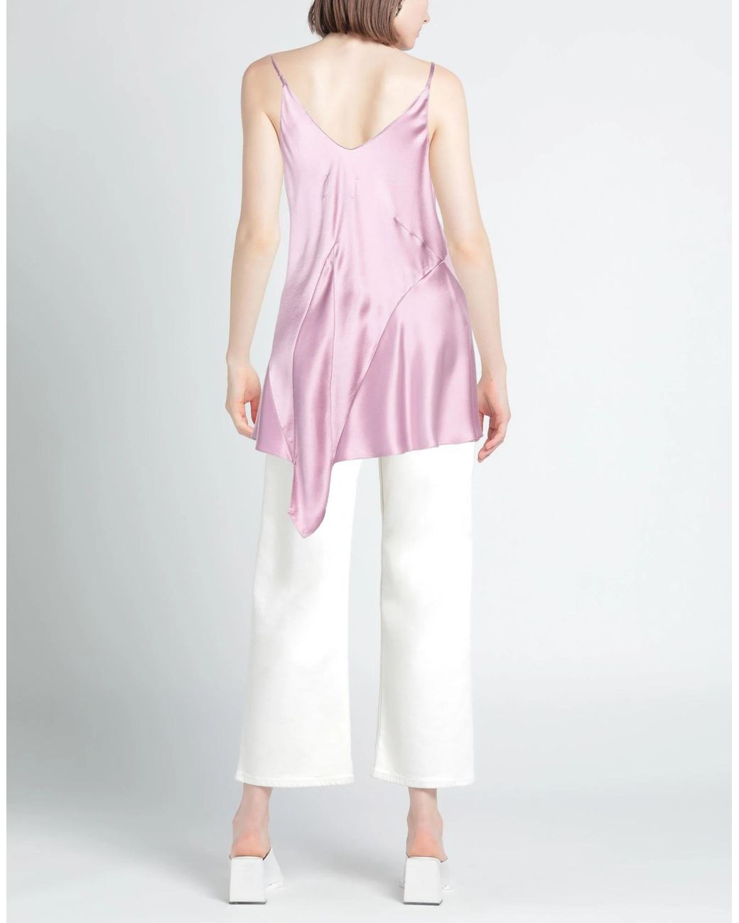 Maison Margiela Pink Minimalist Solid-Color Sleeveless Dress
