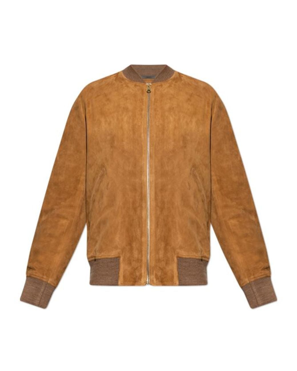 Paul Smith Brown Zip-Up Long-Sleeved Bomber Jacket for men