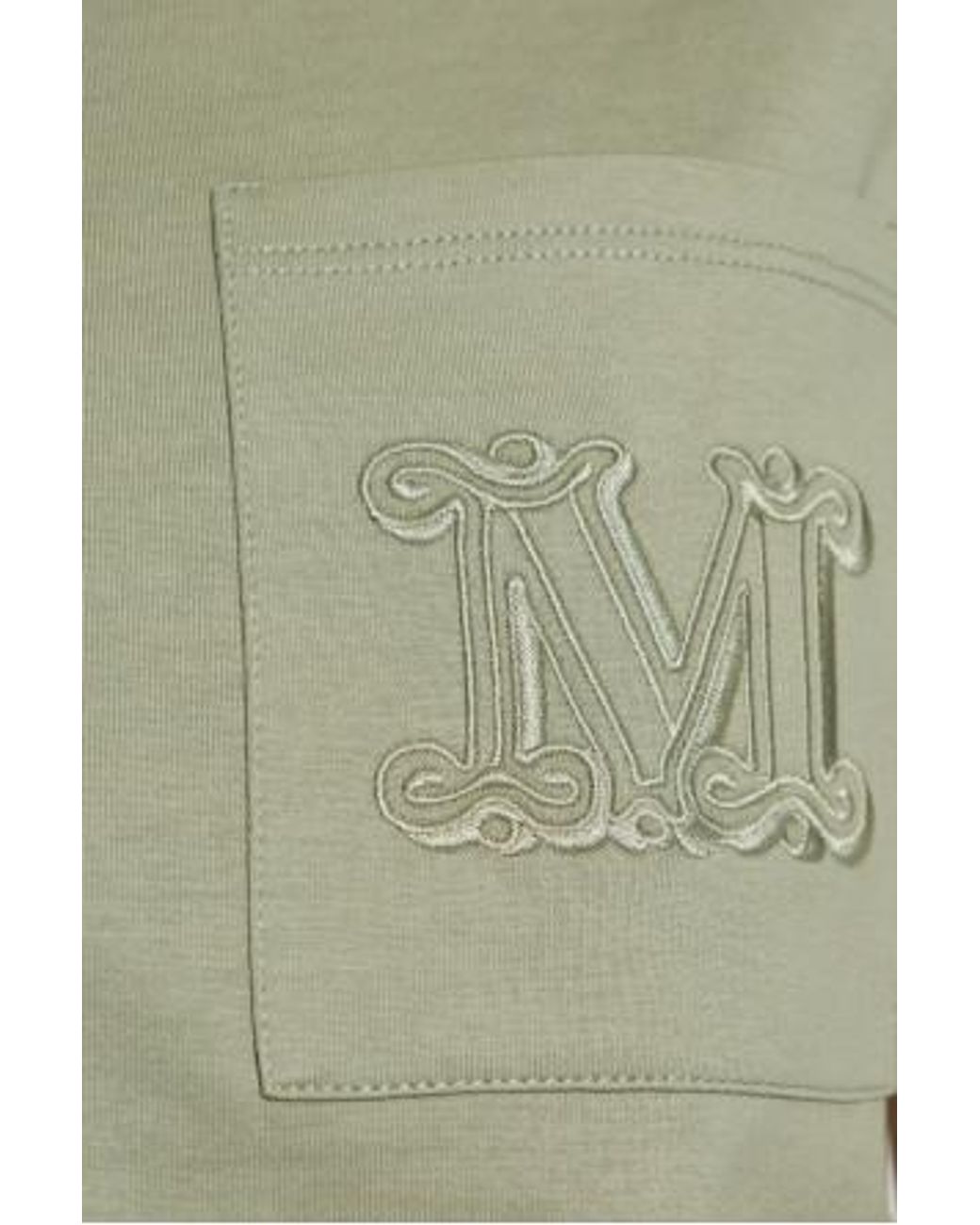 Max Mara Green Papaia Logo Embroidered Crewneck T-Shirt