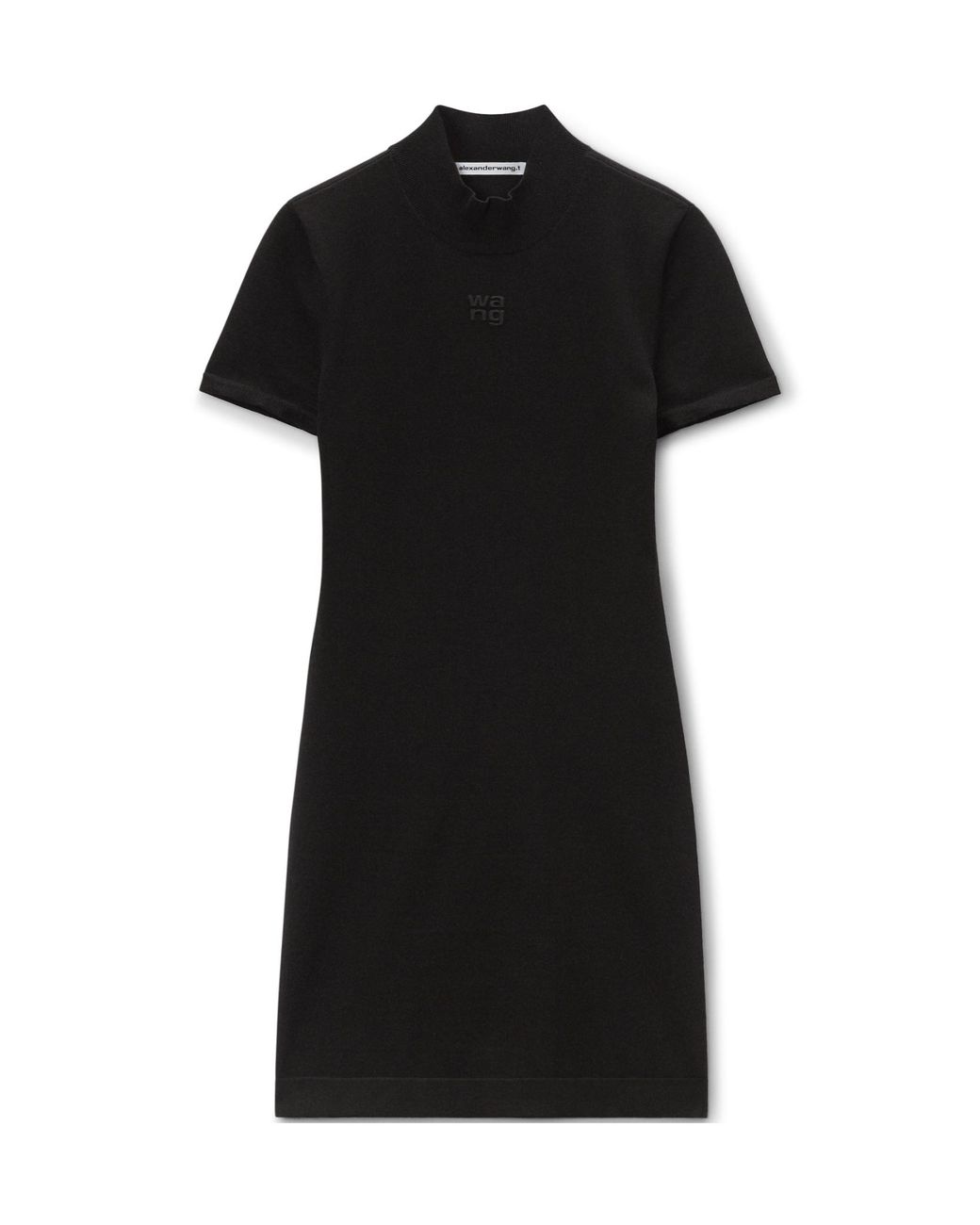 Alexander Wang Black T By Logo-Embossed Short-Sleeved Mini Dress