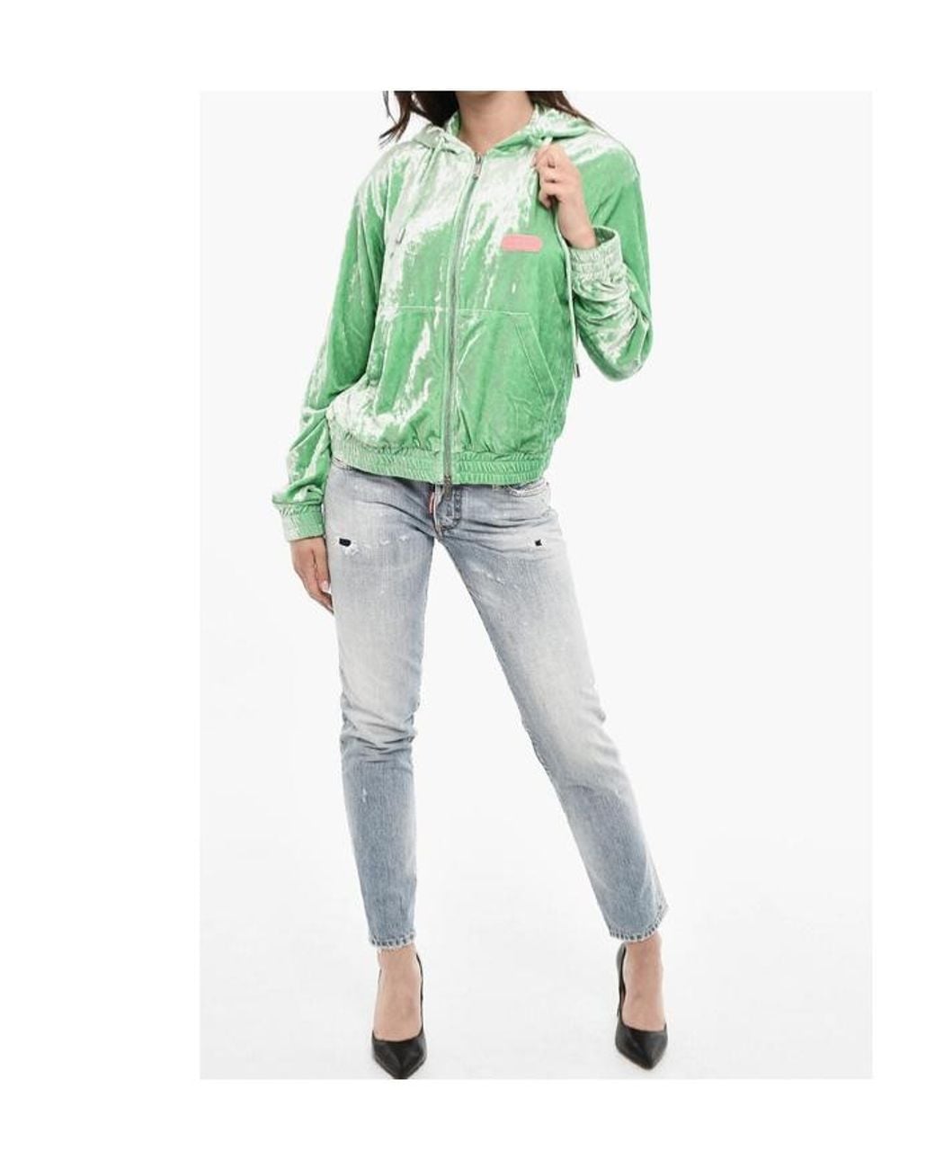 DSquared² Green Logo-Patch Hoodie
