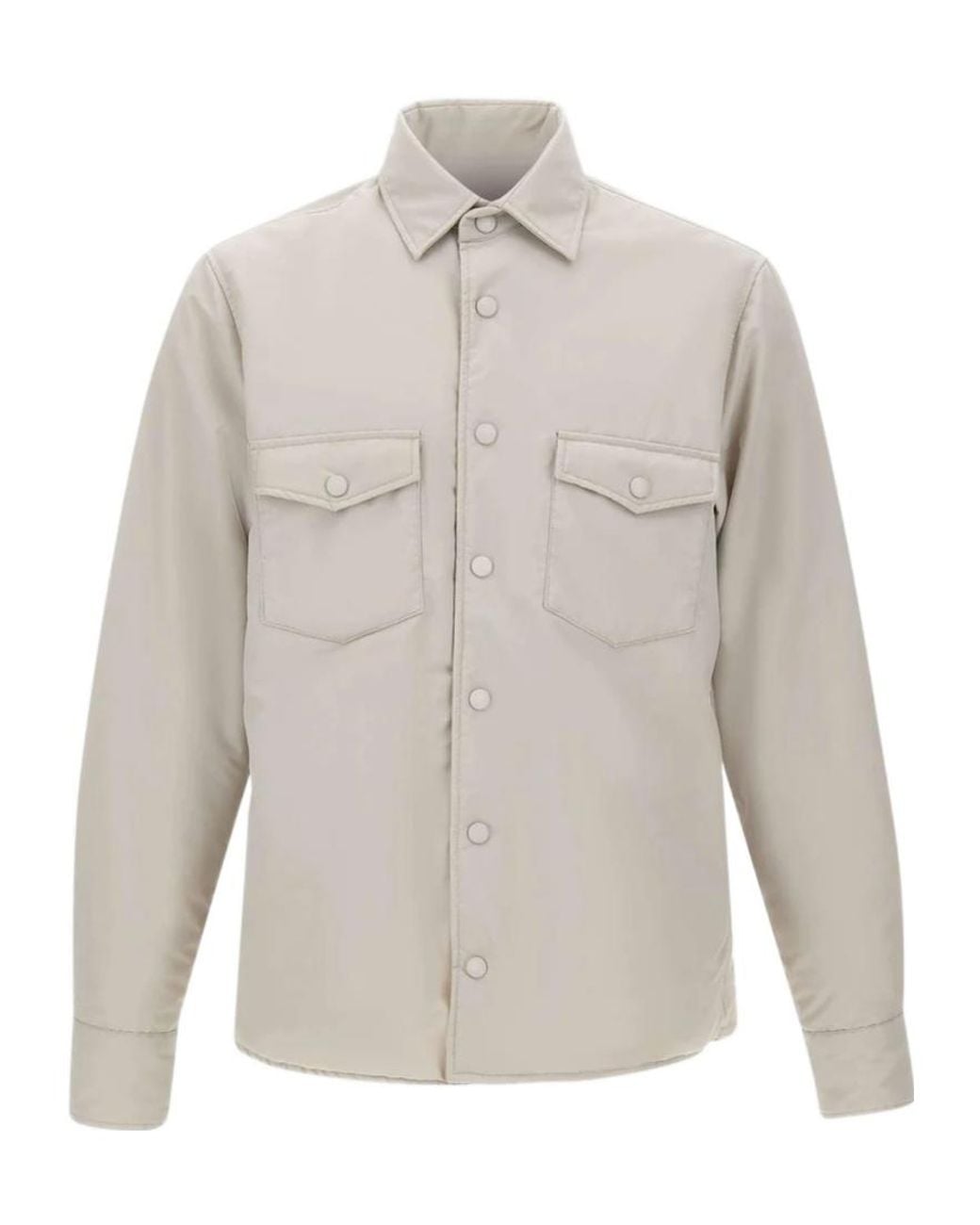 Eleventy White Snap-Button Shirt Jacket for men