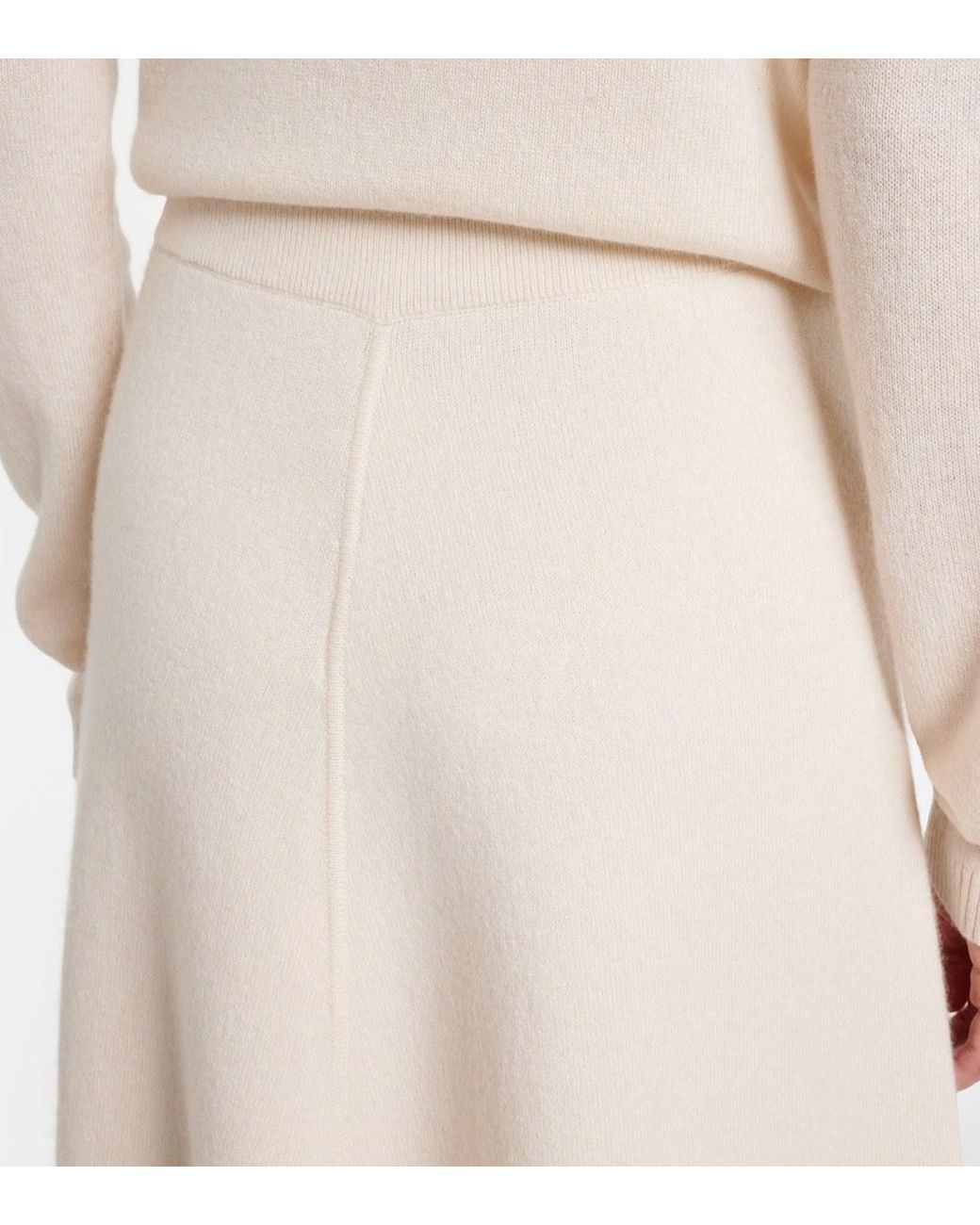 Jardin Des Orangers White Wool And Cashmere Midi Skirt
