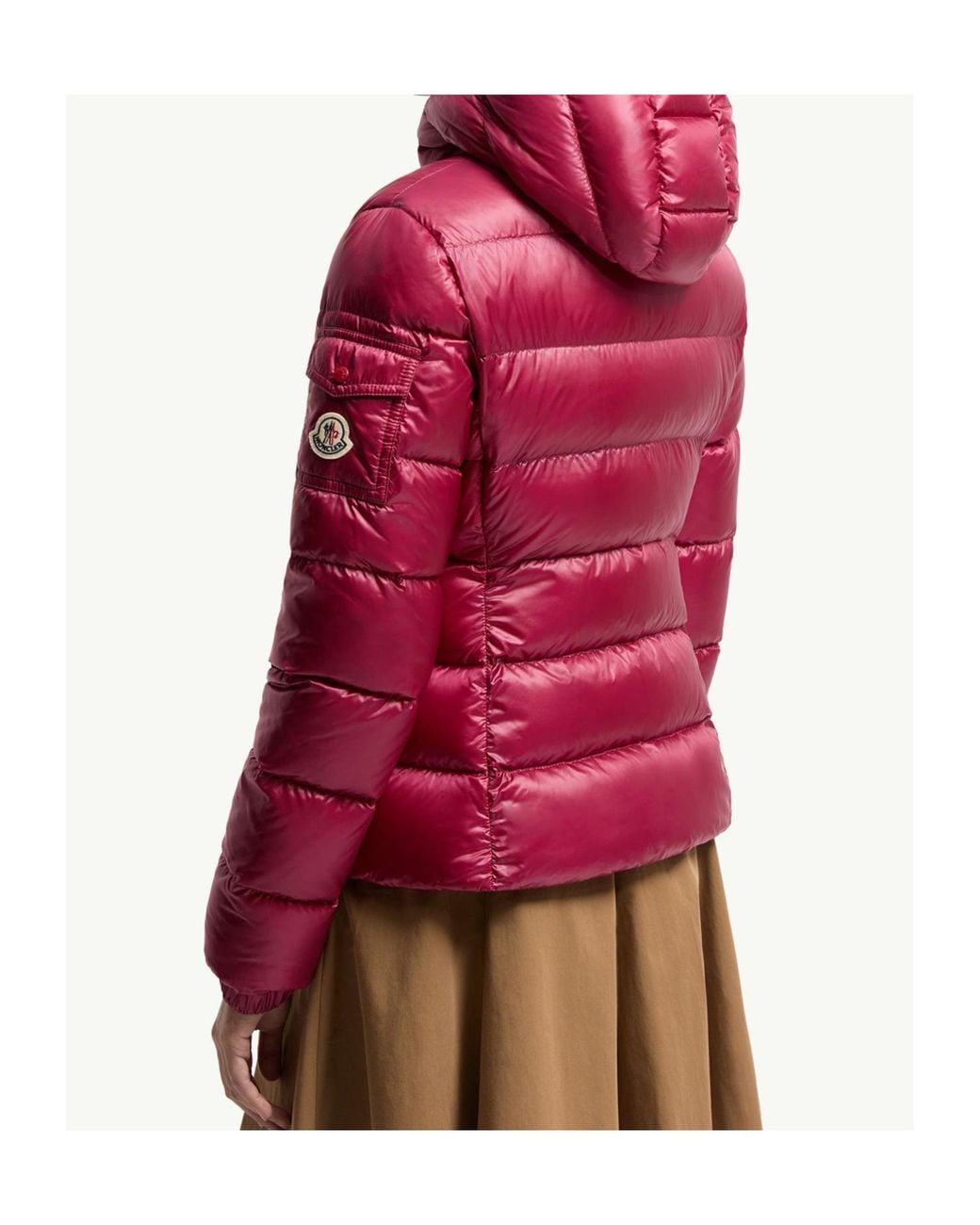 Moncler Red Glesse Zip-Up Short Padded Jacket