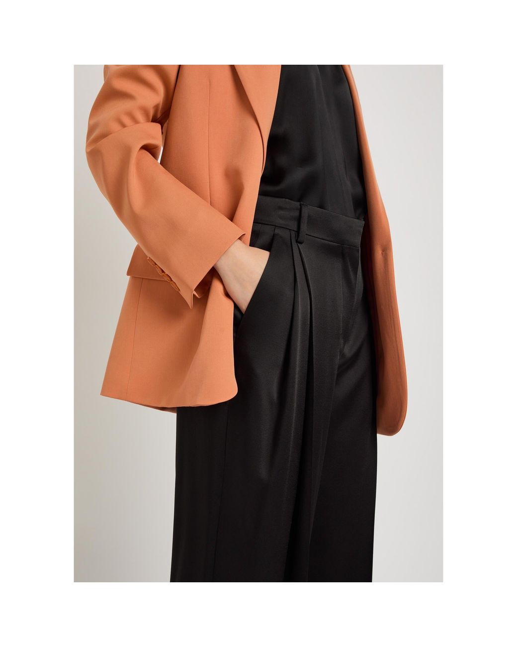 Stella McCartney Black Striped Satin Tailored Pants