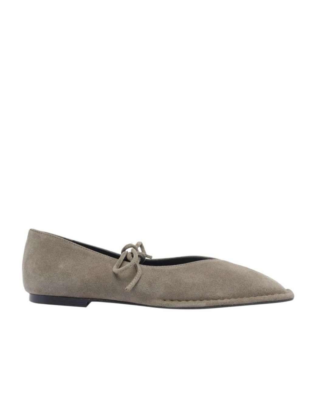 Alohas Gray Sway Leather Ballet Flats