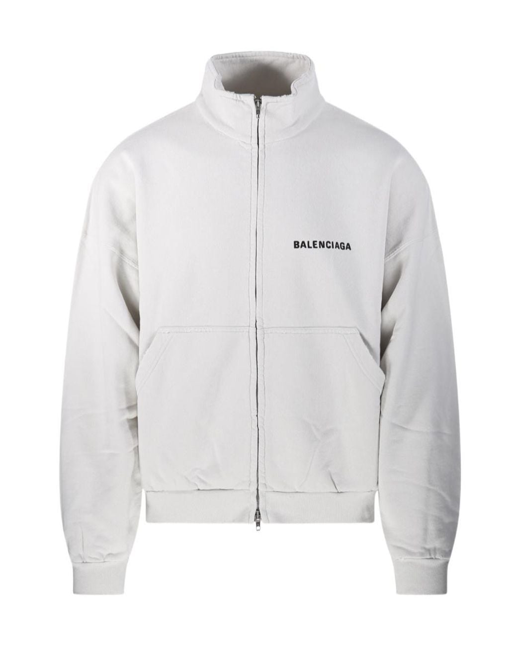 Balenciaga Gray Distressed High Neck Jacket for men