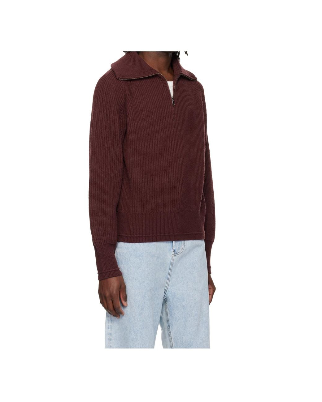 Entire studios Purple Half-Zip Knitted Sweater
