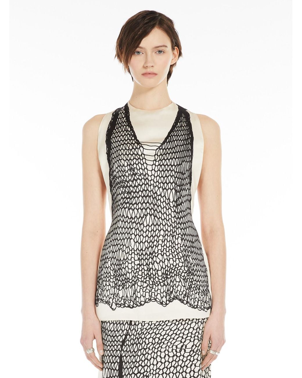Sportmax White Lightweight Satin Top