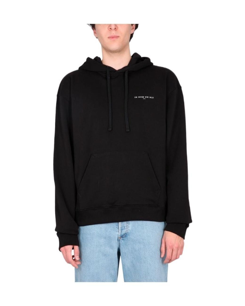 Ih Nom Uh Nit Black Mask Authentic Drawstring Hoodie for men