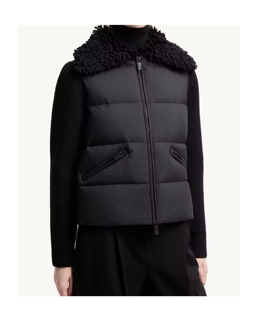 Moncler Black Grenoble Padded Zip-Up Cardigan