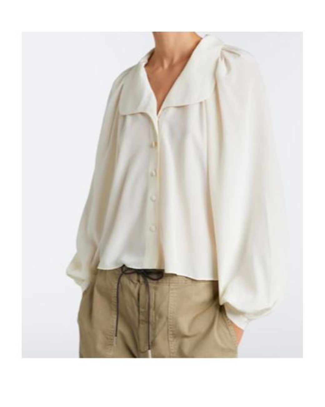FRAME White Gala Silk Georgette Blouse