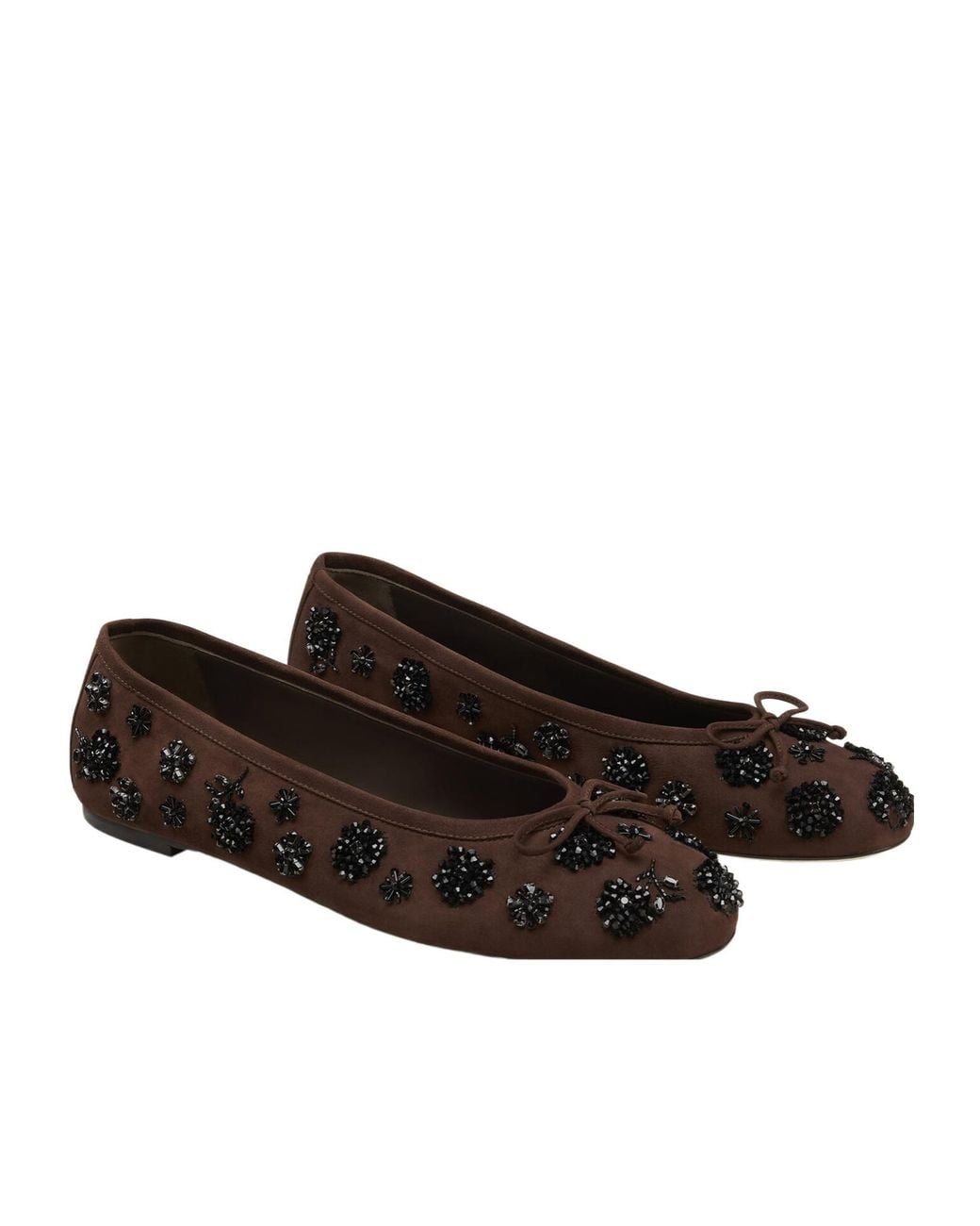 Stuart Weitzman Brown Prima Bow Ballet