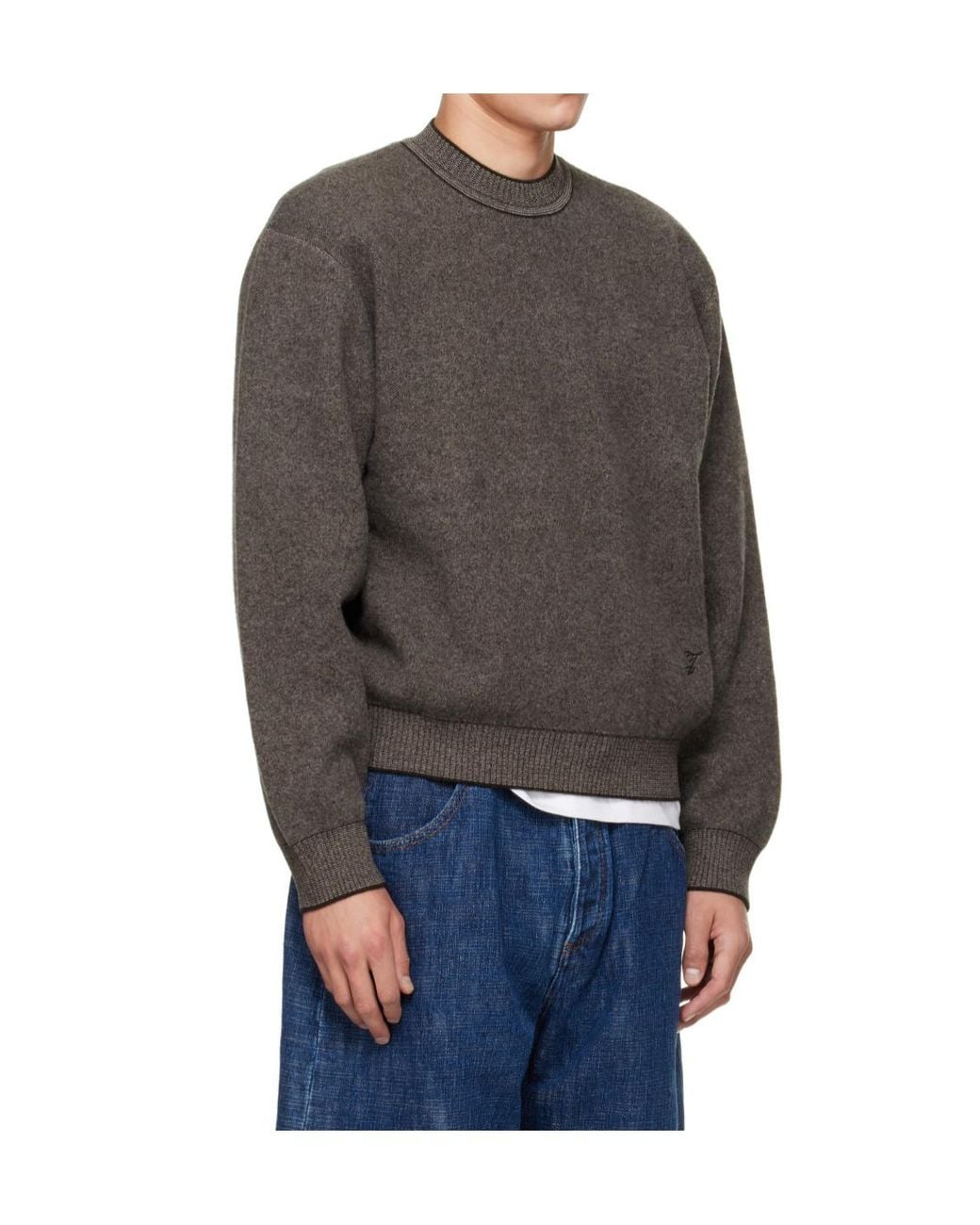 Jacquemus Gray Regular Fit Crewneck Jumper for men