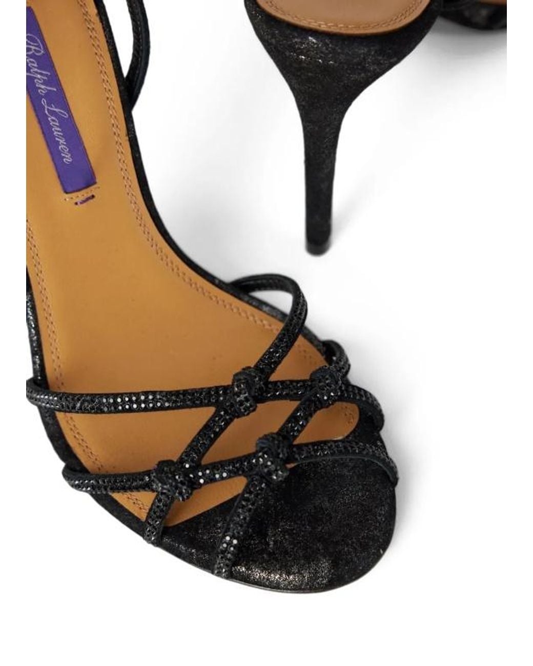 Ralph Lauren Metallic 95Mm Crystal-Embellished Knotted Sandals