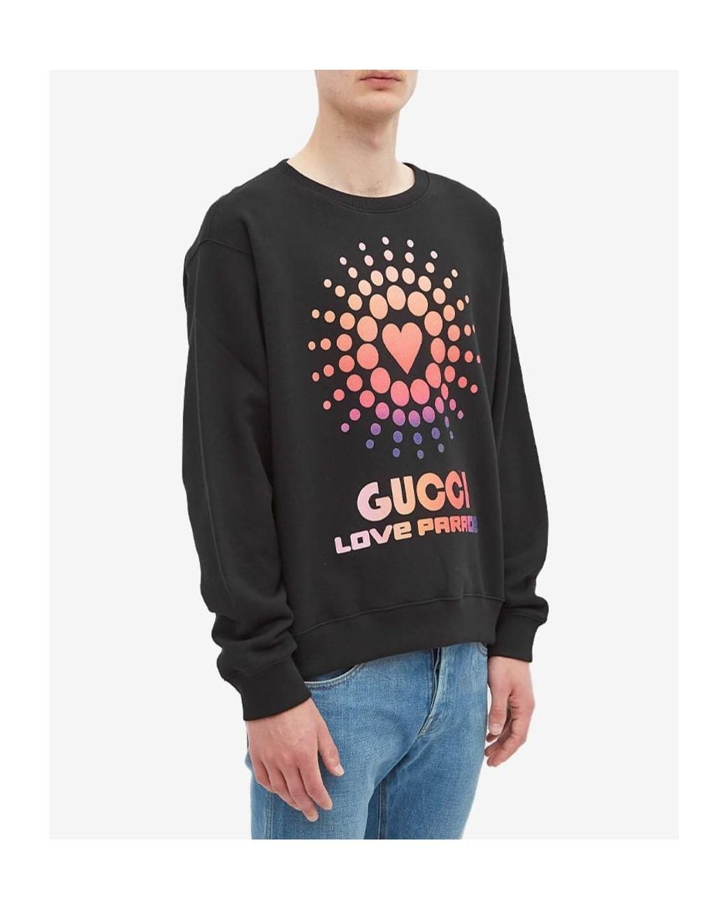 Gucci Black Logo Printed Crewneck Sweatshirt for men